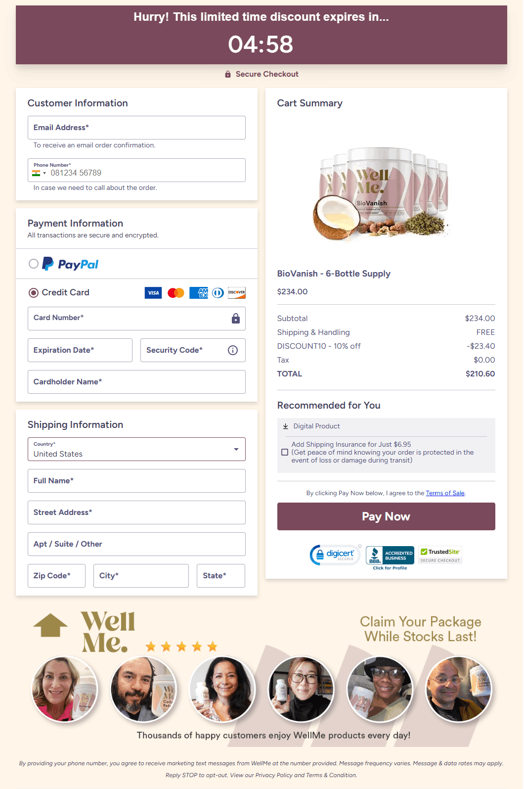 Biovanish-order-page